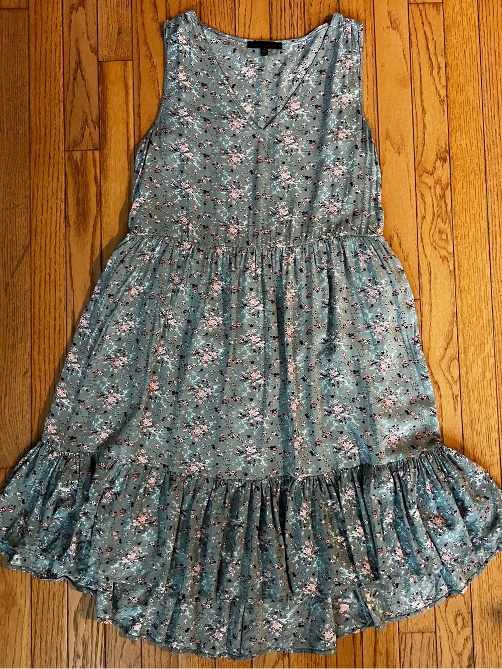 Lucca Couture Ditsy Floral Sleeveless Dress in Teal and Pink